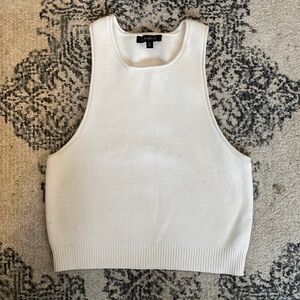 Dynamite White Sleeveless Knit Crop Top